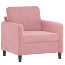 sofastol med fodskammel 60 cm velour lyserød