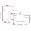 sofastol med fodskammel 60 cm velour lyserød