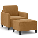 sofastol med fodskammel 60 cm velour brun