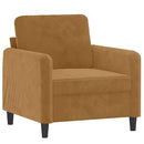 sofastol med fodskammel 60 cm velour brun