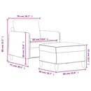 sofastol med fodskammel 60 cm velour brun