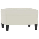 sofastol med fodskammel 60 cm velour cremefarvet