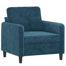 sofastol med fodskammel 60 cm velour blå