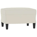 3-personers sofa med fodskammel 180 cm velour cremefarvet