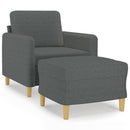 sofastol med fodskammel 60 cm stof Mørkegrå