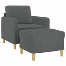 sofastol med fodskammel 60 cm stof Mørkegrå