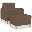 sofastol med fodskammel 60 cm stof Brun