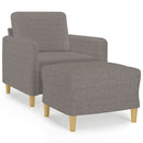 sofastol med fodskammel 60 cm stof Gråbrun