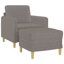 sofastol med fodskammel 60 cm stof Gråbrun