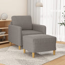 sofastol med fodskammel 60 cm stof Gråbrun