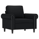sofastol med fodskammel 60 cm kunstlæder sort