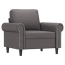sofastol med fodskammel 60 cm kunstlæder grå