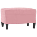 sofastol med fodskammel 60 cm velour lyserød