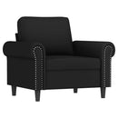 sofastol med fodskammel 60 cm velour sort