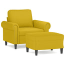 sofastol med fodskammel 60 cm velour gul