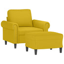 sofastol med fodskammel 60 cm velour gul