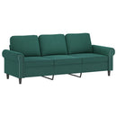3-personers sofa med fodskammel 180 cm velour Mørkegrøn
