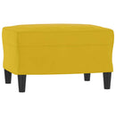 3-personers sofa med fodskammel 180 cm velour gul
