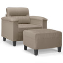 sofastol med fodskammel 60 cm mikrofiberstof Gråbrun