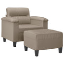 sofastol med fodskammel 60 cm mikrofiberstof Gråbrun