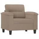 sofastol med fodskammel 60 cm mikrofiberstof Gråbrun