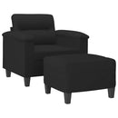 sofastol med fodskammel 60 cm mikrofiberstof sort