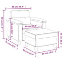 sofastol med fodskammel 60 cm mikrofiberstof sort