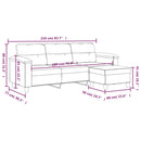 3-personers sofa med fodskammel 180 cm mikrofiberstof sort