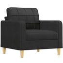 sofasæt 3 dele med hynder stof sort