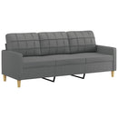 sofasæt 4 dele med hynder stof mørkegrå