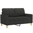 sofasæt 4 dele med hynder stof sort