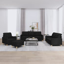 sofasæt 4 dele med hynder stof sort