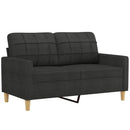 sofasæt 4 dele med puder stof sort