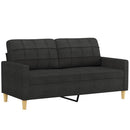 sofasæt 2 dele med hynder stof sort