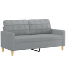 sofasæt 3 dele med puder stof lysegrå