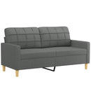sofasæt 3 dele med puder stof mørkegrå