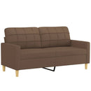 sofasæt 3 dele med puder stof brun