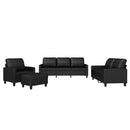 sofasæt 4 dele med hynder kunstlæder sort
