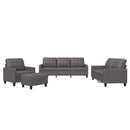 sofasæt 4 dele med hynder kunstlæder grå