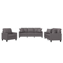 sofasæt 3 dele med puder kunstlæder grå