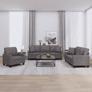 sofasæt 3 dele med puder kunstlæder grå