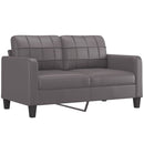 sofasæt 2 dele med hynder kunstlæder grå