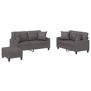 sofasæt 3 dele med puder kunstlæder grå