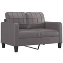 sofasæt 3 dele med puder kunstlæder grå
