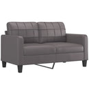 sofasæt 3 dele med puder kunstlæder grå