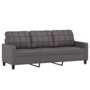 sofasæt 2 dele med puder kunstlæder grå