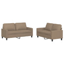 sofasæt 2 dele med hynder kunstlæder cappuccinofarvet