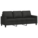 sofasæt 4 dele med hynder stof sort