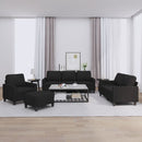 sofasæt 4 dele med hynder stof sort