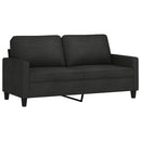 sofasæt 2 dele med hynder stof sort